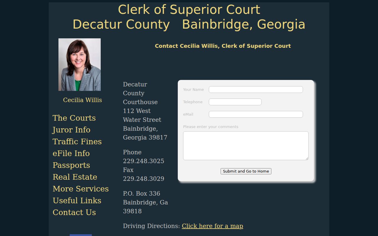 Decatur County case search clerk contact channel