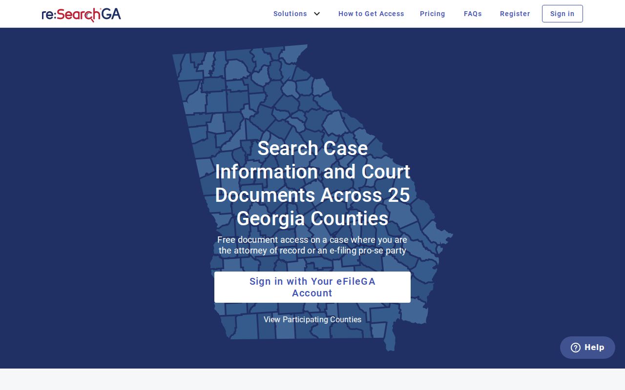 Decatur County case search re:SearchGA interface reference
