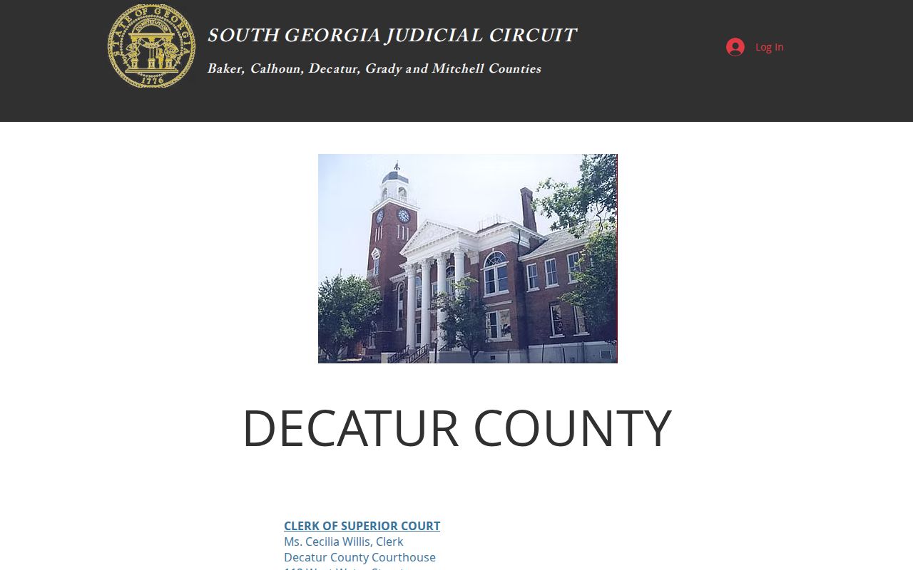 Decatur County civil docket circuit contacts from South Georgia Judicial Circuit