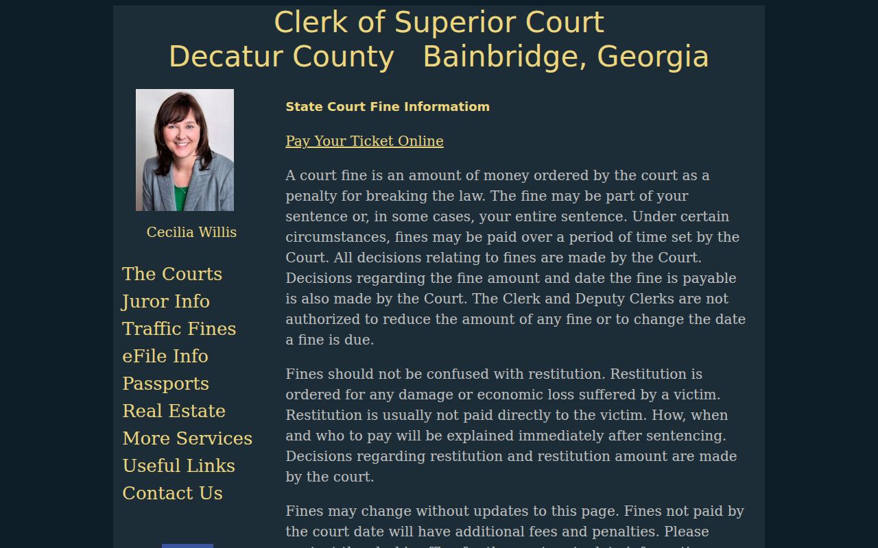Decatur County traffic tickets State Court payment route